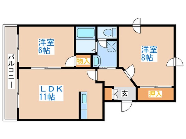 ショパンシャト－山の手の物件間取画像